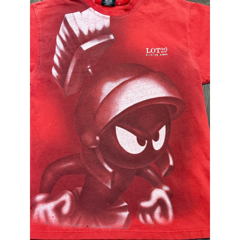 RARE Vtg 90s Looney Tunes Marvin The Martian Shirt Red Graphic Tee Lot 29 Sz L​ - Picture 10 of 11